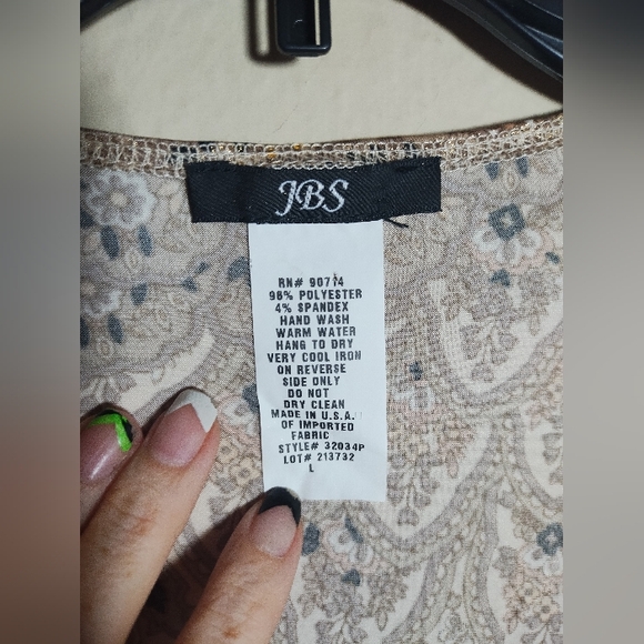 Vintage Y2K JBS Top Gold Pattern Glitter Cold Shoulder - Picture 2 of 16